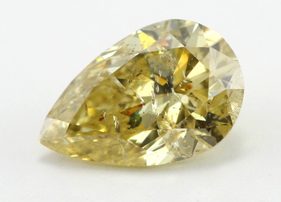 Pear Cut Loose Diamond (1.09 Carat, Natural Fancy Deep Yellow Color, I1 Clarity)