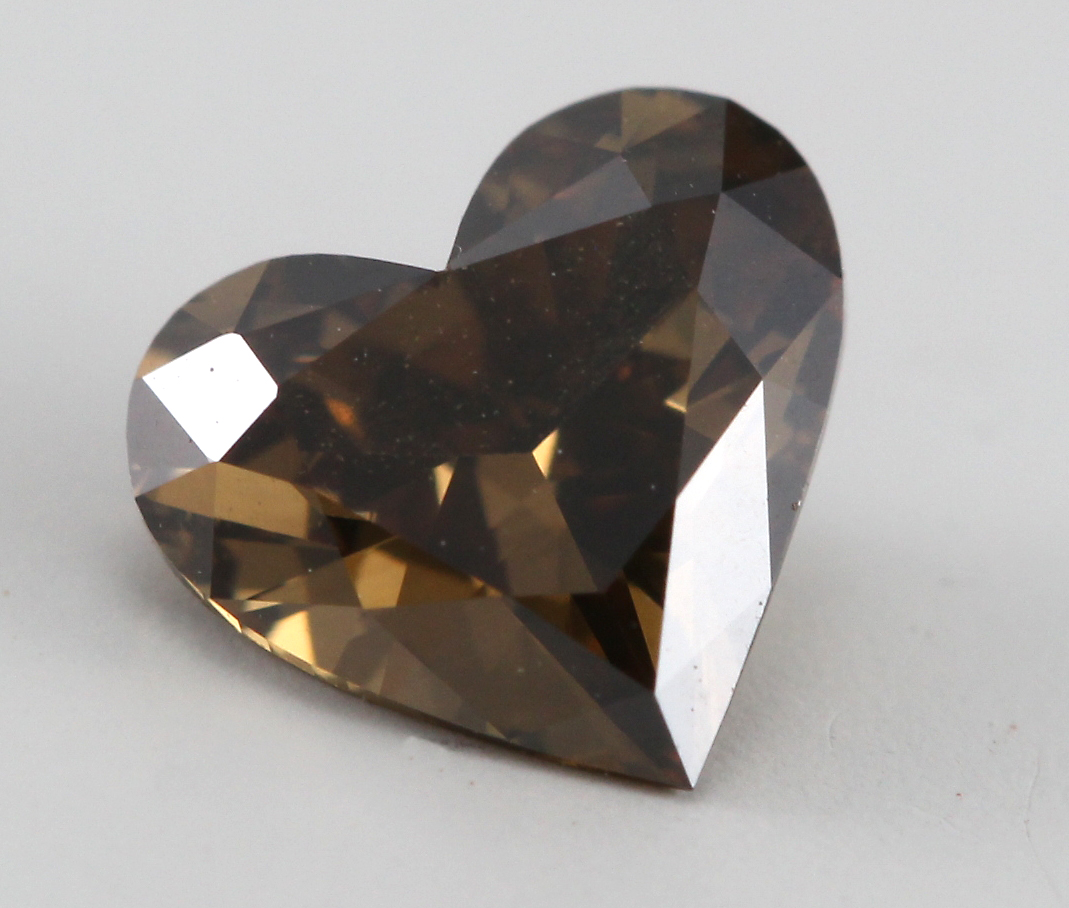 Heart Cut Loose Diamond (0.52 Ct, NATURAL DEEP ORANGE COGNAC Color ,VVS Clarity)