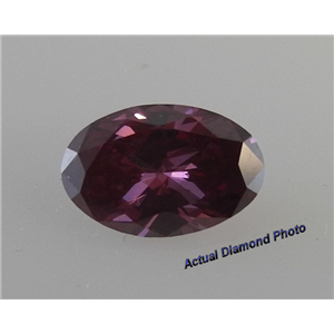 Oval Cut Loose Diamond (0.6 Ct, Fancy Deep Purplish Pink(Hpht Color Treated) ,VS2)  