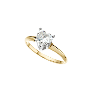 Heart Diamond Solitaire Engagement Ring 14K Yellow Gold (1.32 Ct, H Color, VS2 Clarity) GIA Certified