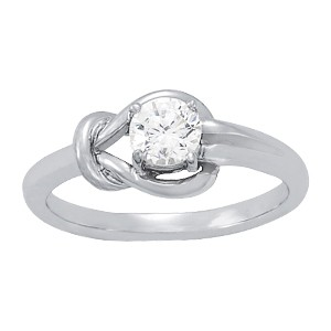 Round Love Knot Diamond Solitaire Engagement Ring 14k  1.01 Ct, E , I1 EGL Certified