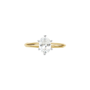 Oval Diamond Solitaire Engagement Ring 14k Yellow Gold 0.69 Ct, (Light Brown Color, SI2 Clarity)