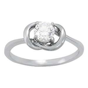 Love Knot Round Diamond Solitaire Engagement Ring 14k 0.45 Ct, E , VS2