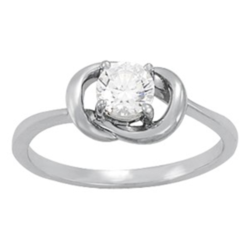 Love Knot Round Diamond Solitaire Engagement Ring 14k 0.55 Ct, H , SI2