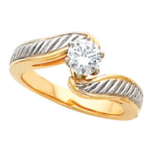 Round Diamond Solitaire Engagement Ring 14k 0.58 Ct, I , SI2
