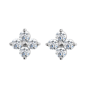 Round Diamond Stud Earrings 14K White Gold (2.17 Ct, F Color, Vs2 Clarity)