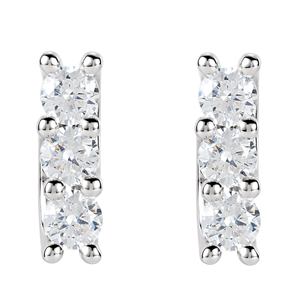Round Diamond Stud Earrings 14K White Gold (1.53 Ct, F Color, Vs2 Clarity)