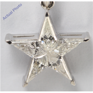 18k White Gold Kite Invisible Setting Five pointed pentangle star diamond pendant (0.55 Ct, G , I1 )