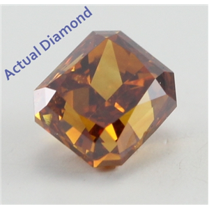Radiant Cut Loose Diamond (0.39 Ct, Natural Fancy Deep Brown Orange Color, SI1 Clarity) GIA Certified