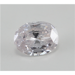 Oval Cut Loose Diamond (0.59 Ct, Natural Light Pink Color, I1 Clarity) GIA Certified