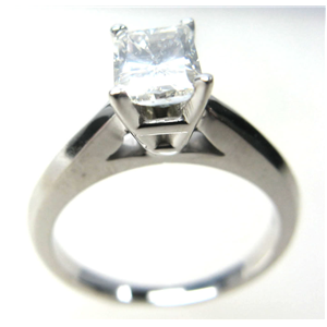Radiant Diamond Solitaire Engagement Ring 14k 0.54 Ct, I , I1