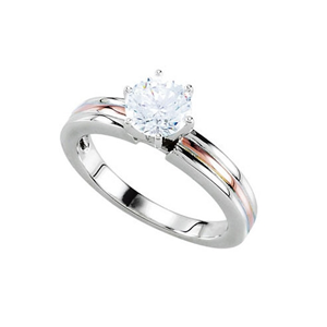 Round Diamond Solitaire Engagement Ring 14K 0.54 Ct, H , SI2