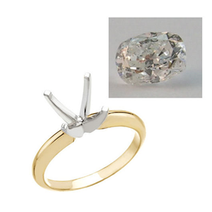 Cushion Diamond Solitaire Engagement Ring 14K 0.54 Ct, J , VVS1