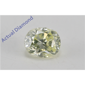 Oval Cut Loose Diamond (0.23 Ct, Natural Fancy Light Greenish Yellow Color, VS2 Clarity) IGI Certified