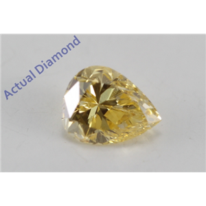 Pear Cut Loose Diamond (0.29 Ct, Natural Fancy Intense Yellowish Orange Color, VS2 Clarity) IGI Certified