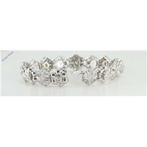 14K White Gold Round Cut Bezel Setting Fashionable Diamond Flower Bracelet (1.2 Ct, G-H Color, SI3 Clarity)