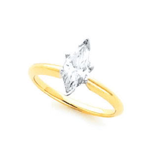Marquise Diamond Solitaire Engagement Ring 14k White Gold (0.46 Ct, D Color, VVS2 Clarity) IGL Certified