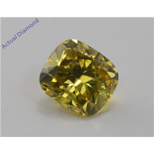 Cushion Cut Loose Diamond (1.26 Ct, Fancy Deep Yellow(HPHT) Color, VVS2 Clarity) GIA Certified