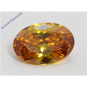 Oval Cut Loose Diamond (1.8 Ct, Fancy Deep Yellowish Orange(HPHT) Color, VS2 Clarity) GIA Certified