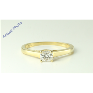 14k Yellow Gold Radiant Diamond Modern classic square four prong setting engagement ring (0.47 Ct, J, I1 )