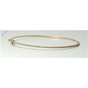 18k Yellow Gold Round Diamond Modern contemporary multi-stone thin claw set bangle (0.37 Ct, I , SI1 )