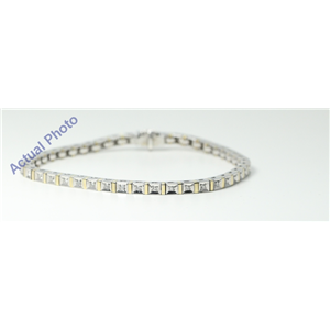 14k White & Yellow Gold Round Modern square mirror link diamond set tennis bracelet(0.5ct, G, SI1)