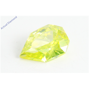 Pear Empress Cut Loose Diamond (0.53 Ct, Yellow(Irradiated) Color, VVS2 Clarity)