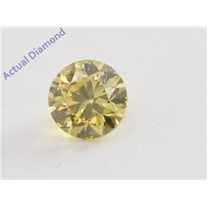 Round Cut Loose Diamond (0.2 Ct, Natural Fancy Vivid Yellow Color, VVS1 Clarity) IGL Certified
