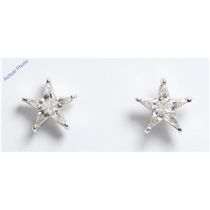 18k White Gold Kite Invisibly Set Modern classic five-pointed star exclusive diamond earrings(0.51ct, G, VS)
