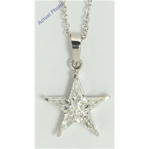 18k White Gold Kite Invisibly Set Modern classic five-pointed star exclusive diamond pendant(0.6ct, G, VVS)