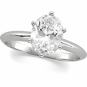 Oval Diamond Solitaire Engagement Ring 14k White Gold (0.7 Ct, G Color, SI2 Clarity) IGL Certified