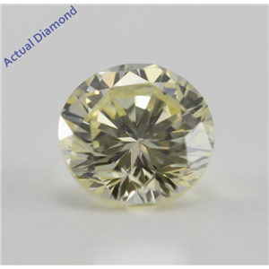 Round Cut Loose Diamond (0.57 Ct, Natural Fancy Yellow, VS2) IGL Certified