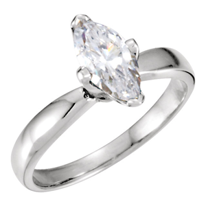 Marquise Diamond Solitaire Engagement Ring 14k White Gold (0.96 Ct, E Color, SI2 Clarity) IGL Certified