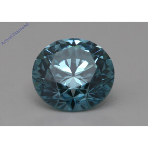 Round Cut Loose Diamond (0.73 Ct,Sky Blue(Irradiated) Color,Vs2 Clarity)