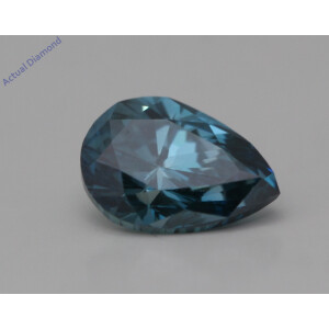 Pear Cut Loose Diamond (0.69 Ct,Ocean Blue(Irradiated) Color,Vs2 Clarity)