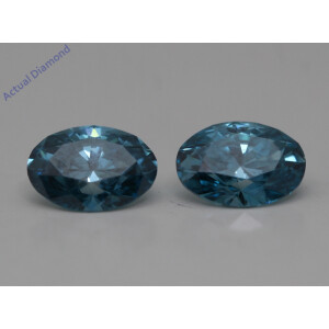 A Pair Of Oval Cut Loose Diamonds (1.01 Ct,Sky Blue(Irradiated) Color,Vs1 Clarity)