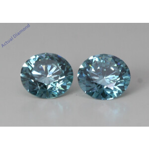 A Pair Of Round Cut Loose Diamonds (0.81 Ct,Blue(Irradiated) Color,Si1 Clarity)