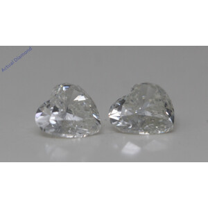 A Pair Of Heart Cut Natural Mined Loose Diamonds (0.78 Ct,I Color,Si1 Clarity)
