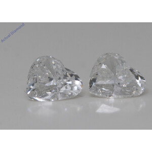 A Pair Of Heart Cut Natural Mined Loose Diamonds (0.93 Ct,G Color,Si1 Clarity)