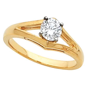 Round Diamond Solitaire Engagement Ring 14k  ( 0.51 Ct, E Color, VS1 Clarity GIA Certified)