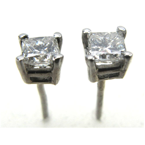 Princess Diamond Stud Earrings 14k  ( 0.56 Ct, H-I Color, VS1-SI2 Clarity)