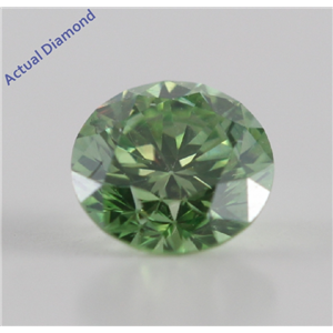 Round Cut Loose Diamond (0.51 Ct, Olive Green(Color Irradiated) ,SI1(Clarity Enhanced))  
