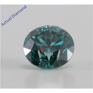 Round Cut Loose Diamond (0.78 Ct, Greenish Blue(Color Irradiated) ,SI1(Clarity Enhanced))  