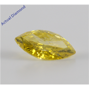 Marquise Cut Loose Diamond (1.03 Ct, Canary Yellow(Color Irradiated) ,SI3(Clarity Enhanced))  
