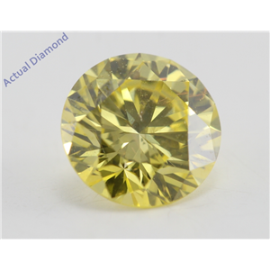 Round Cut Loose Diamond (1.1 Ct, Fancy Intense Yellow(Irradiated) Color, VS1(Clarity Enhanced) Clarity) IGL