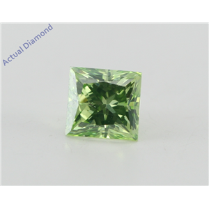 Princess Loose Diamond (1.01 Ct, Olive Green(Irradiated) Color, VVS2(Clarity Enhanced) Clarity) IGL Certified