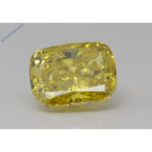 Cushion Natural Mined Loose Diamond (2.17 Ct Intense Yellow(Irradiated) Si2(Enhanced) Clarity) Igl