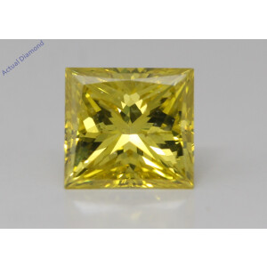 Princess Natural Mined Loose Diamond (1.5 Ct Intense Yellow(Irradiated) Si1(Enhanced) Clarity) Igl