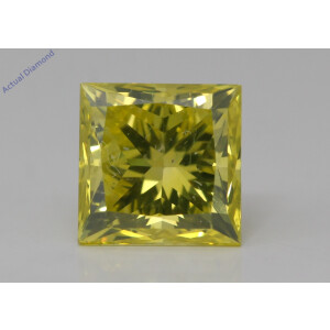 Princess Natural Mined Loose Diamond (2.01 Ct Intense Yellow(Irradiated) Si1(Enhanced) Clarity) Igl