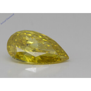 Pear Natural Mined Loose Diamond (1.53 Ct Yellow(Irradiated) Si1(Enhanced Drilled) Clarity) Igl